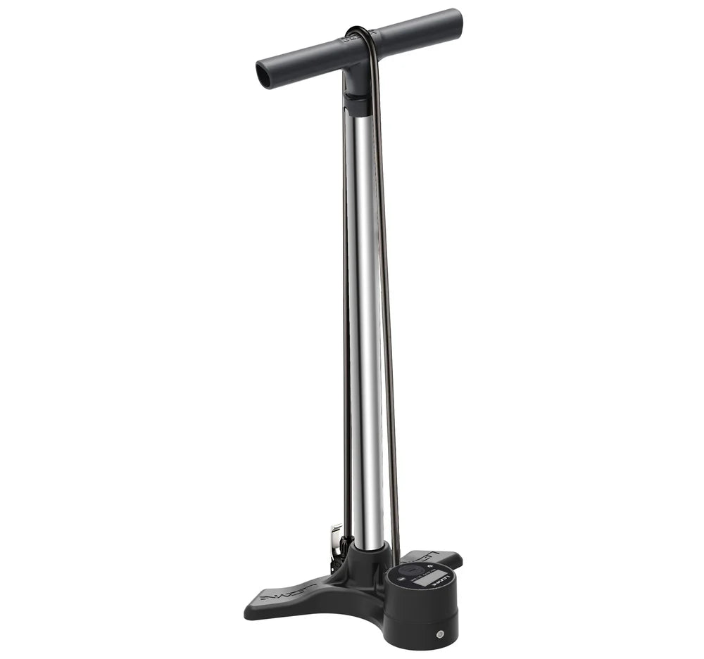 Lezyne Macro Drive Digital Floor Pump (Dual Valve)-Silver