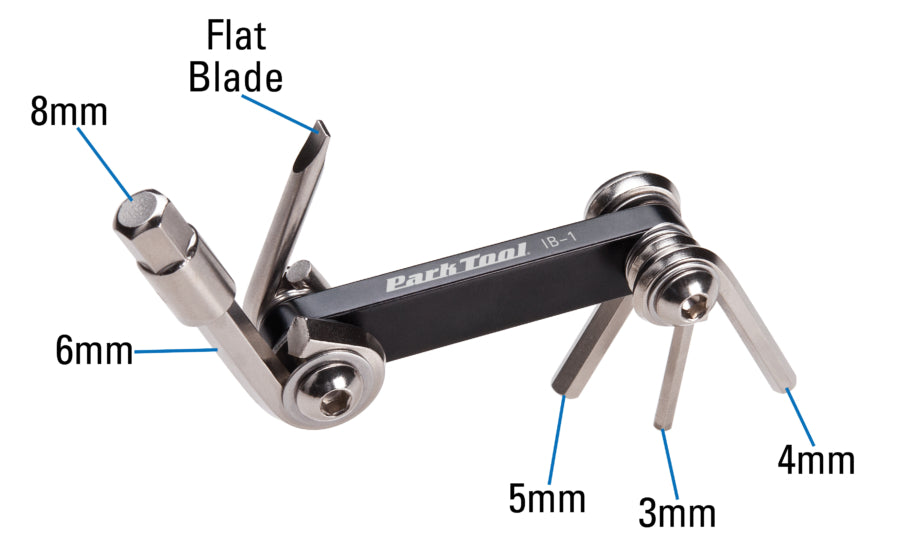 Park Tool IB-1 I-Beam Mini Fold-up Hex Wrench/Screwdriver Set