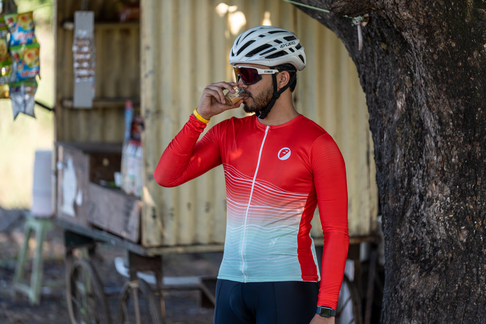 Man drinking tea wearing Jorhat Snug-fit Jerseys