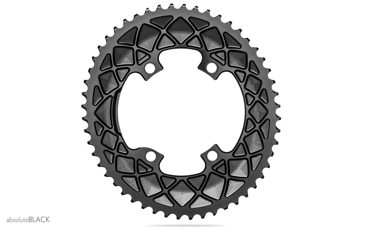 ABSOLUTEBLACK OVALCHAINRING ROADCR2X110/4 SHM 9100-53T BLACK