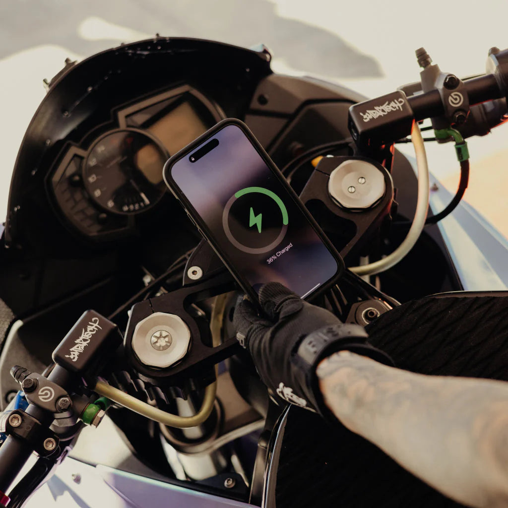 Peak Design Mobile Motorcycle Stem Mount Charging Qi2 (Black)