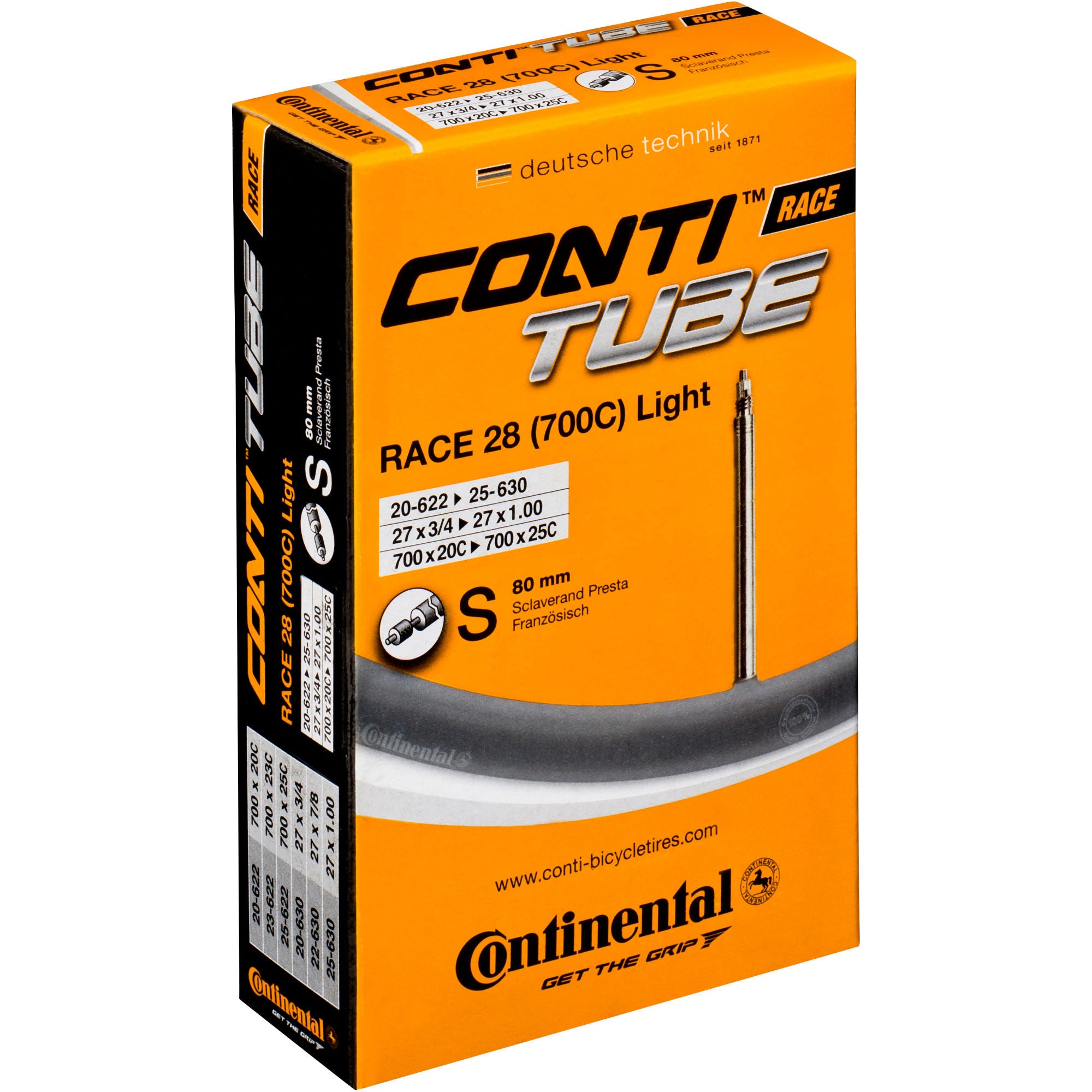 CONTINENTAL TUBE RACE 80MM VALVE 700 20 25MM