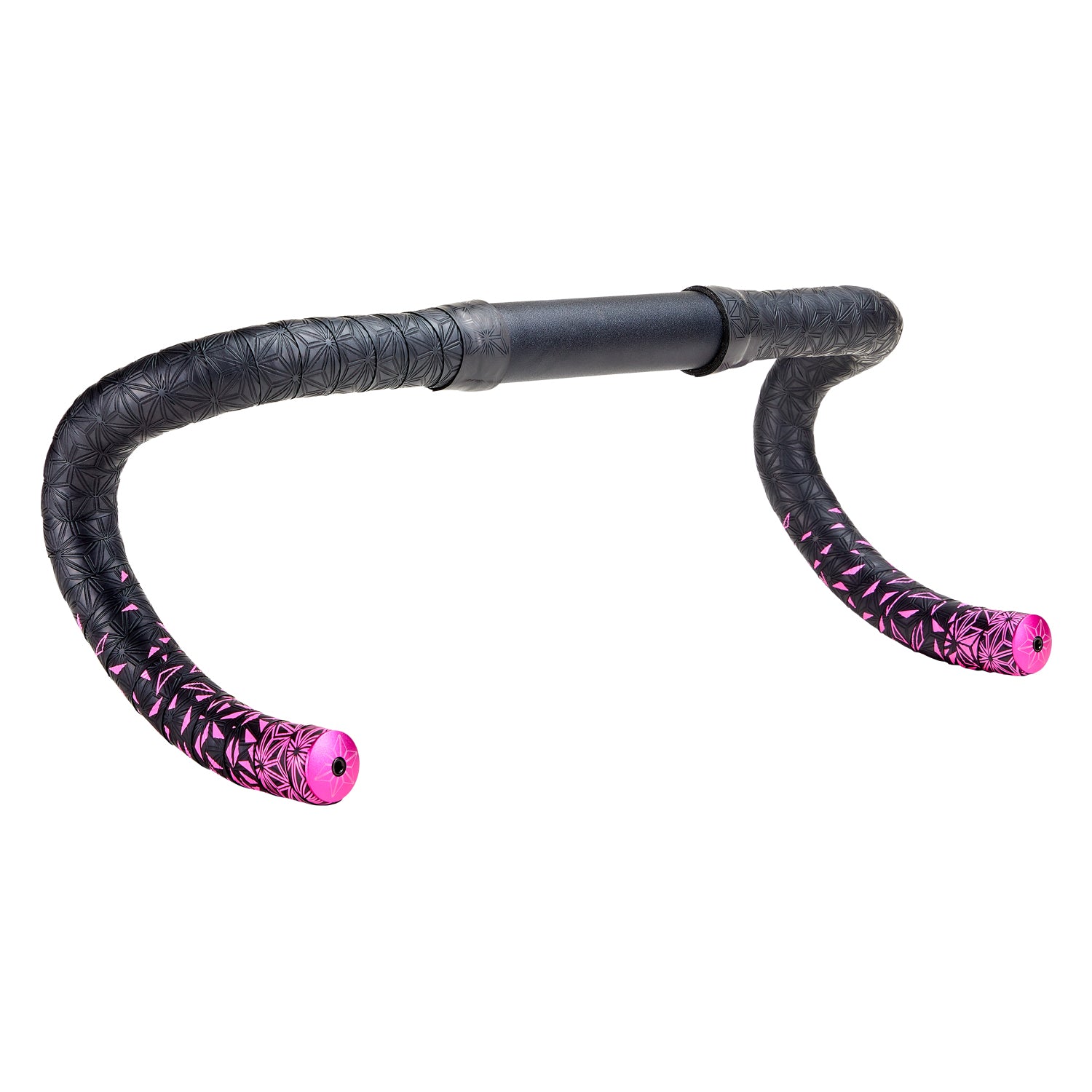 Supacaz Super Sticky Kush Star Fade Bar Tape With Neon Pink Ano Plugs – Neon Pink