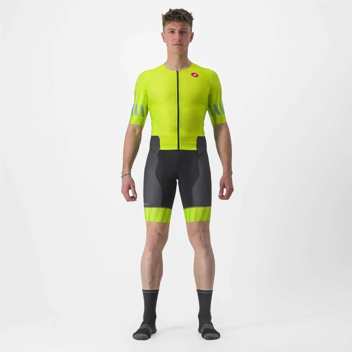 CASTELLI SANREMO 2 MEN'S CYCLING SUIT (ELECTRIC LIME/NIAGRA BLUE)