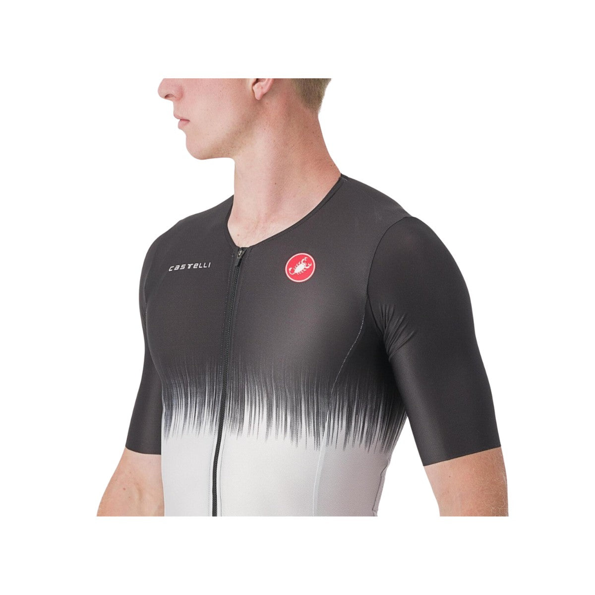 CASTELLI TRISUIT SANREMO ULTRA SPEED MEN'S CYCLING SUIT (BLACK/SILVER GRAY-M)